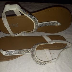 Sparkly white women's sandals